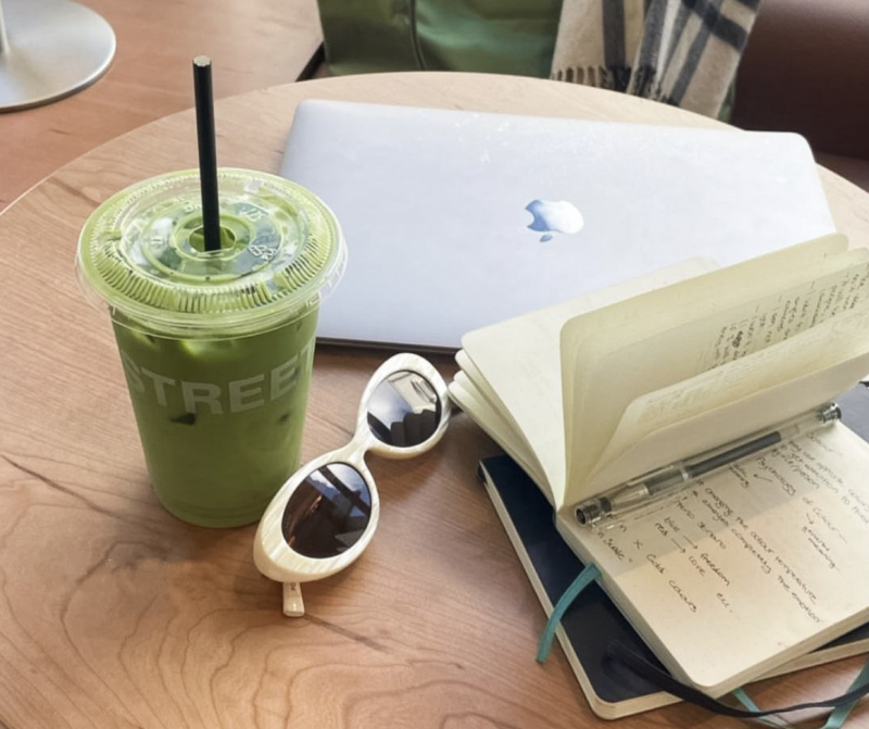 Matcha latte from Blank Street.
