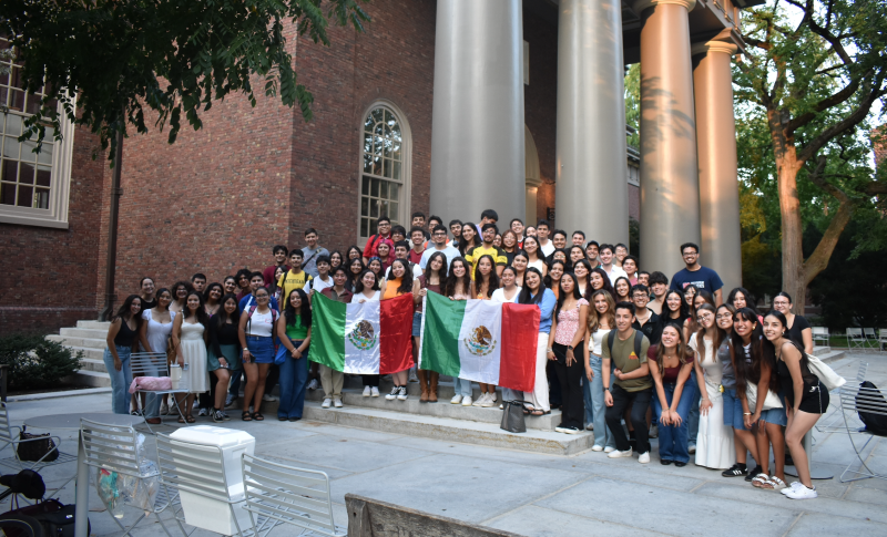 RAZA members holding the mexican flag at RAZA's welcome and welcome back event, the first to happen in the fall of 2024.